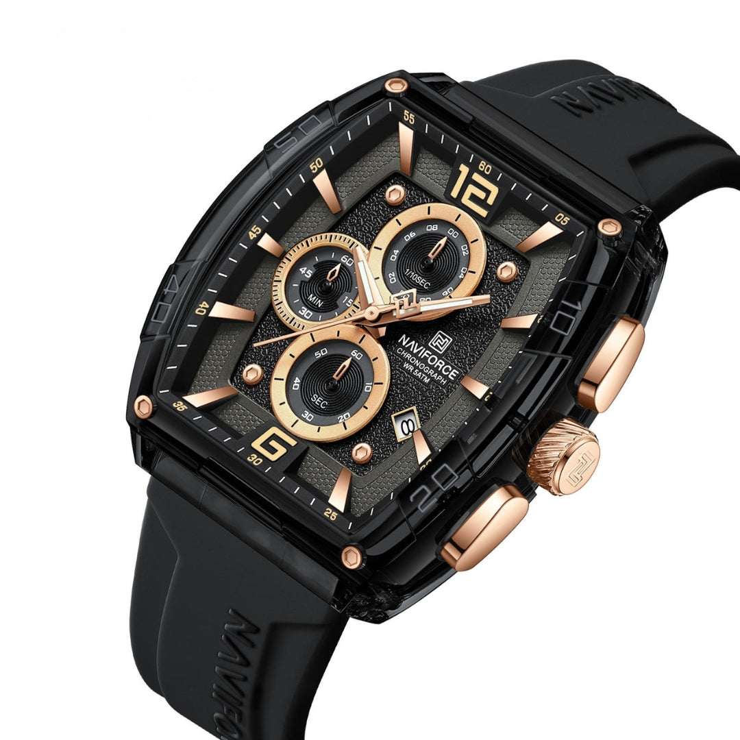 NAVIFORCE Luxury Black & Rose Gold Men's Watch