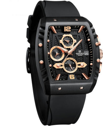 NAVIFORCE Luxury Black & Rose Gold Men's Watch